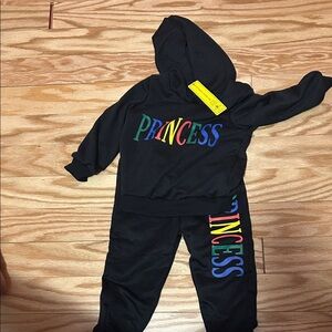 SHEIN Black 'Princess' Kids Matching Set